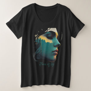 Árvore Cityscape Mais-Tamanho Tee Camisa do esti