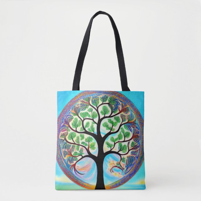 Árvore Colorida de Tote Bag (Frente)