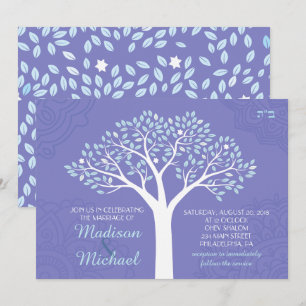 ÁRVORE COM ESTRELAS Convite para Casamento Judaic