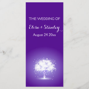 Árvore com programa roxo sparkling do casamento