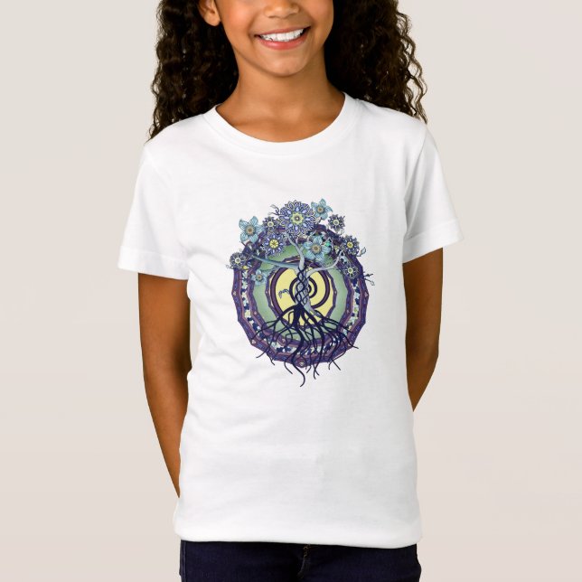 Árvore da camisa das meninas T da mandala da (Frente)