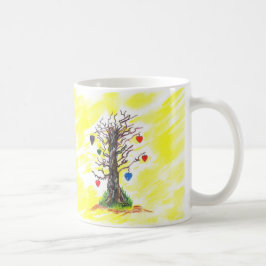 Árvore da caneca do amarelo do amor