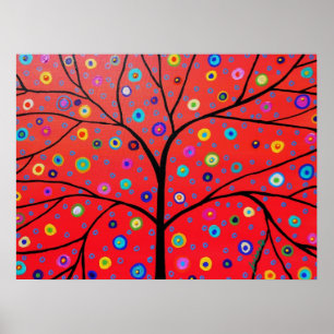 ÁRVORE DA PINTURA DO POSTER DA VIDA