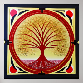 Árvore da vida em Red Poster
