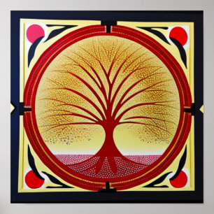 Árvore da vida em Red Poster