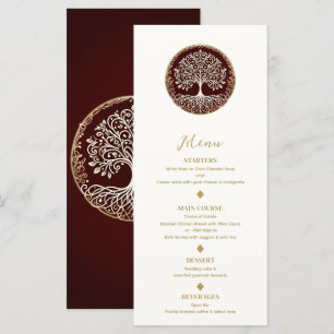 Árvore da Vida Menu de Casamento Celta Rustico Ver