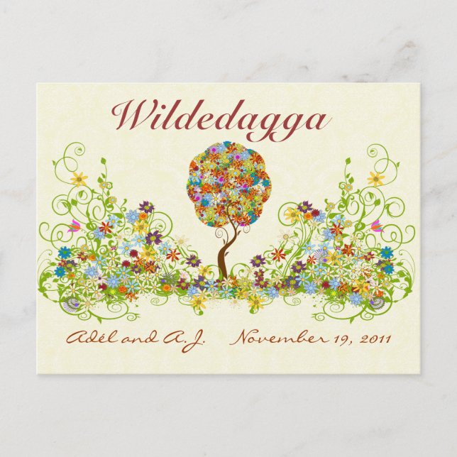 Árvore de amor da Flor de Patches Obrigado Cartão  (Frente)