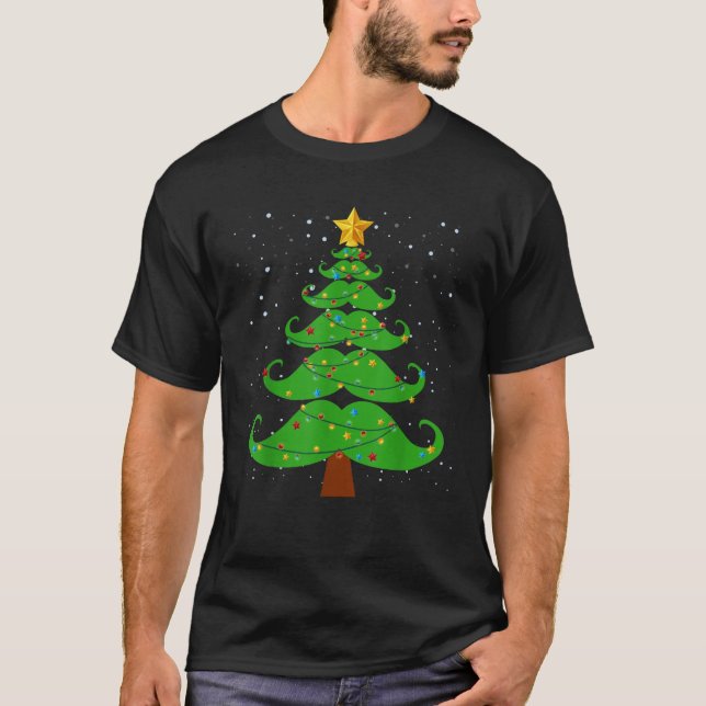 Árvore de bigode de Natal da Rainha Camisa Engraça (Frente)