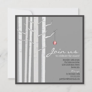 Árvore de Birch do Feriado e Convite para Ornament