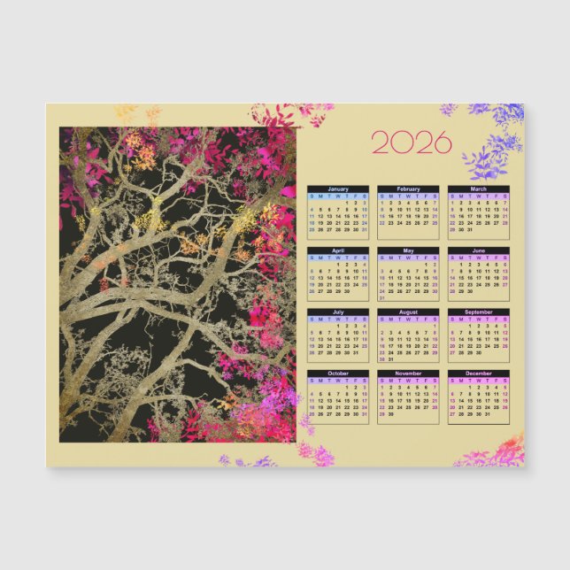Árvore de Bruin  2026  calendário magnético (Frente)