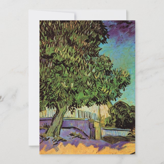 Árvore de castanha em Blossom por Vincent van Gogh (Frente)