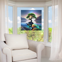 Árvore de cor vibrante em um fluxo