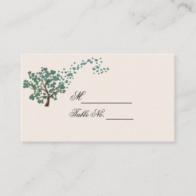 Árvore de Coração Verde no Cartão de Casamento de  (Frente)