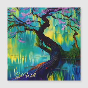 Árvore de Flor Rosa sobre a Água Se Aperta Bem