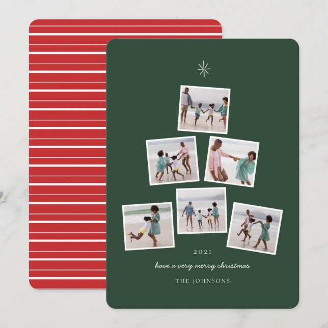 Árvore de Fotos de Natal (Frente/Verso)