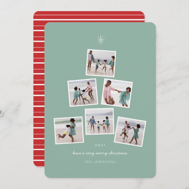 Árvore de Fotos de Natal (Frente/Verso)