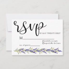 Árvore de glicínias aquarela roxa RSVP de casament