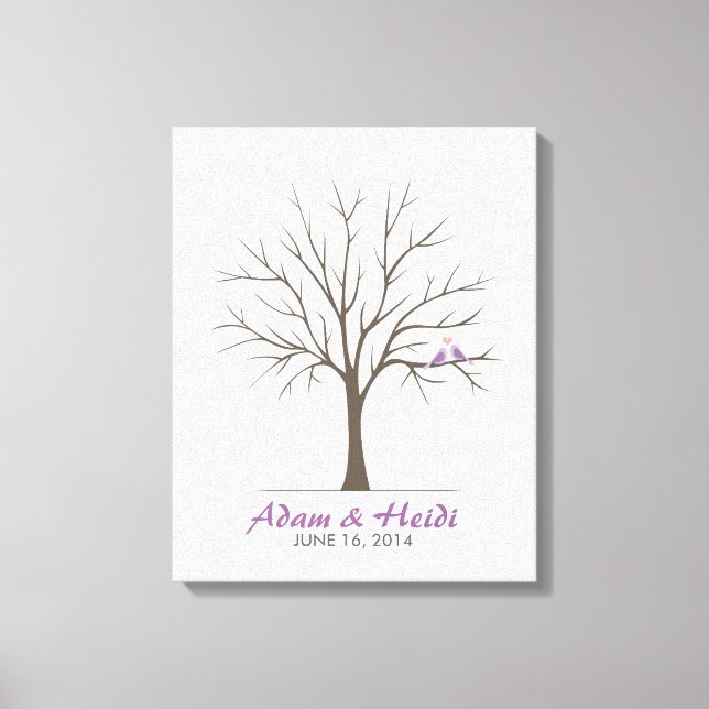 Árvore de Impressão Digital de Casamento - Pássaro (Frente)