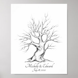 Árvore De Impressão Digital Oak Para Poster De A