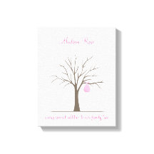 Árvore de impressões digitais do bebê - rosa