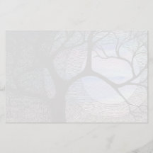 Árvore de inverno em Blue Blackground Cross Hatled