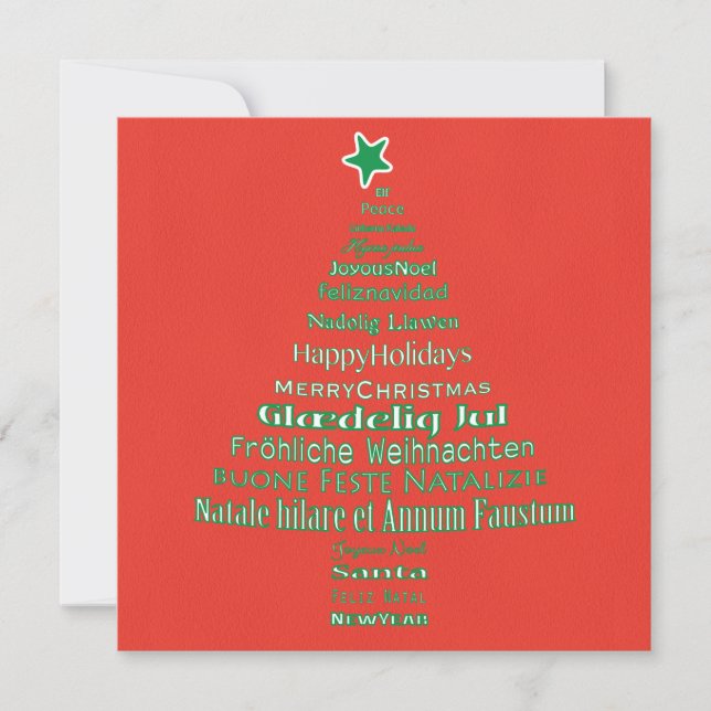 Árvore de Linguagem de Tipografia de Feliz Natal (Frente)