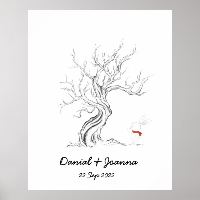 Árvore de livro de visitas de impressão digital ár (Frente)