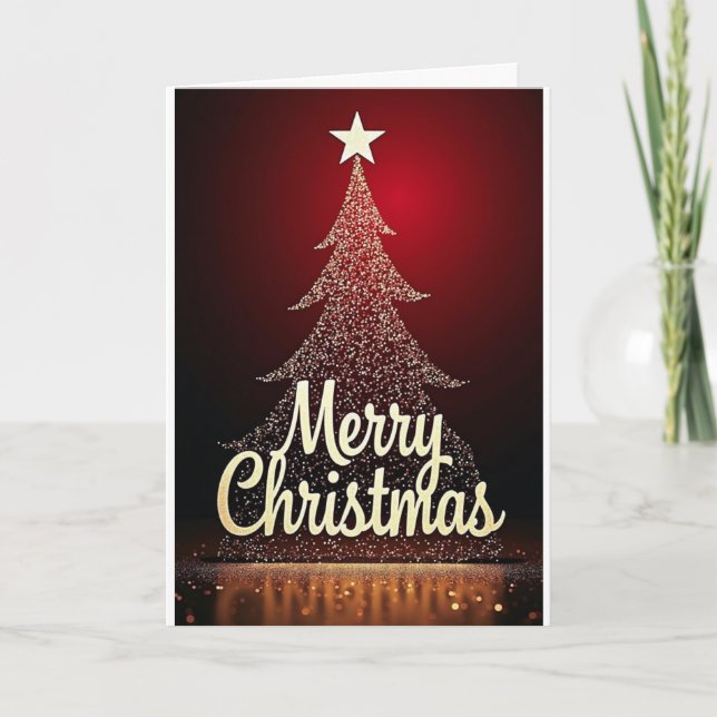 Árvore de Luzes Brilhantes – Cartão de Natal (Frente)