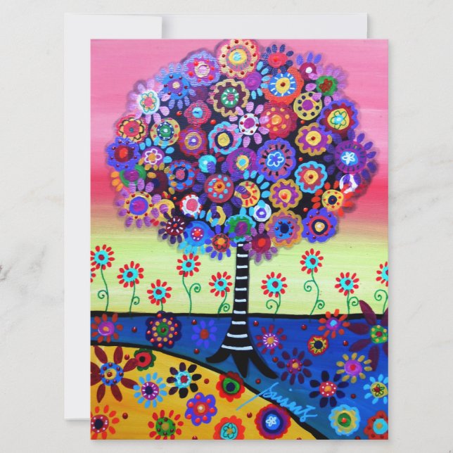 ÁRVORE de Mitzvah do bastão do bar de convites da (Frente)