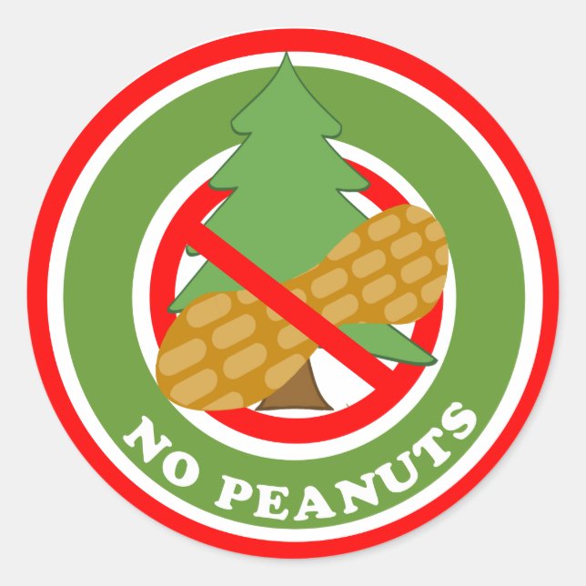Árvore de Natal Adesivos Sem Amendoins (Frente)