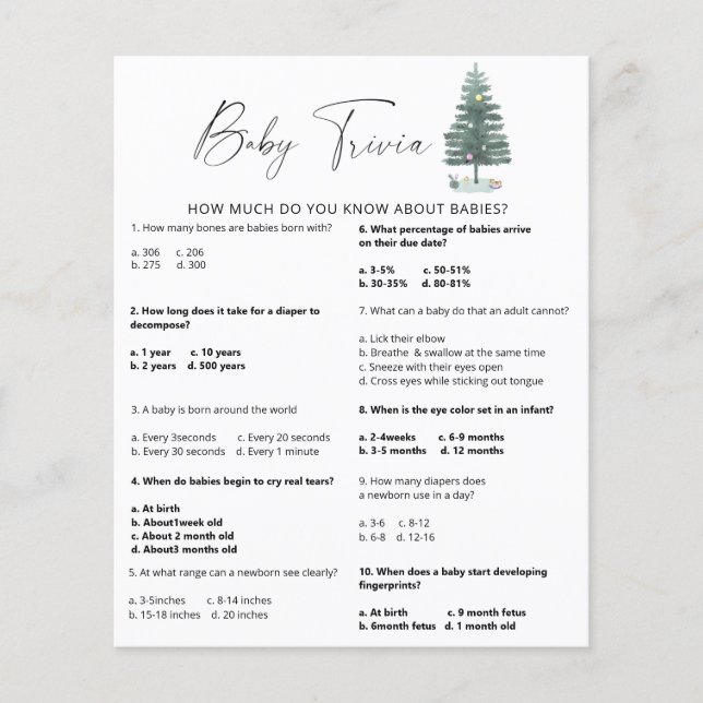 Árvore de Natal - Bebê Trivia (Frente)