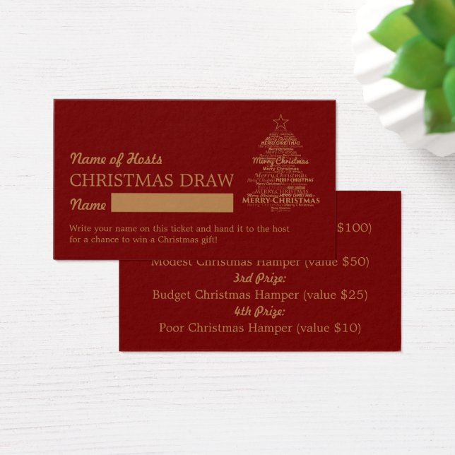 Árvore de Natal, Bilhetes de Raffle da Festa de Na (Mesa)