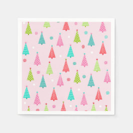 Árvore de Natal Colorida Guardanapo de Papel de Fe