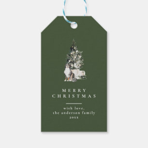 Árvore de Natal com Etiquetas de Dog Green Gift