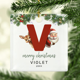 Árvore de Natal com Monograma da Letra V para Cria