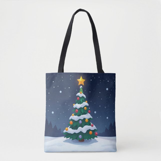 Árvore de Natal com Neve Tote (Frente)