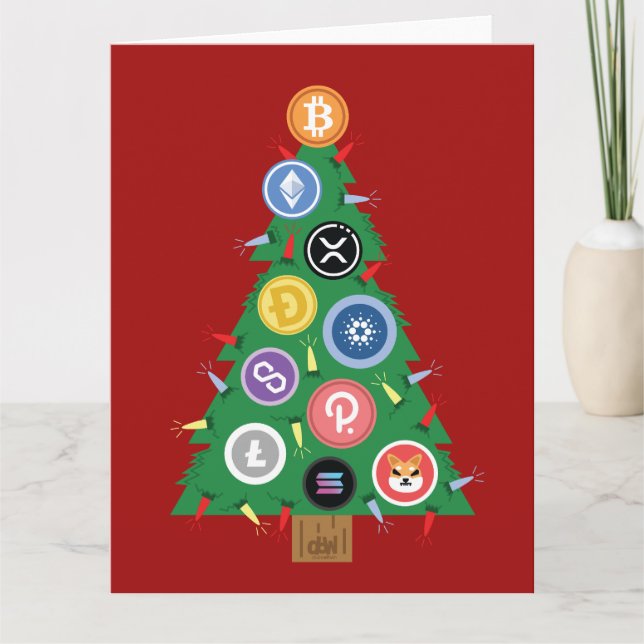 Árvore de Natal Cripto Cartão de Ornamento de Crip (Frente)