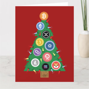 Árvore de Natal Cripto Ornamentação de Cartão de C