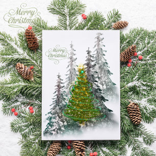 Árvore de Natal da Floresta Nevada cartão postal d