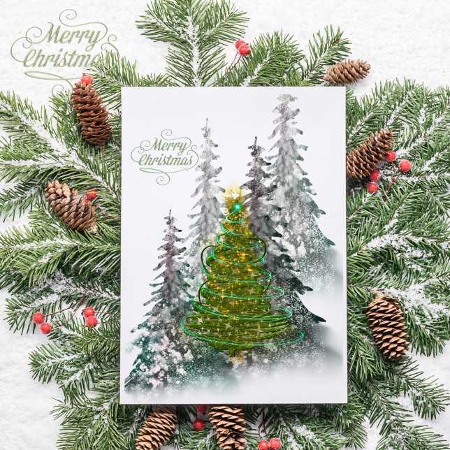 Árvore de Natal da Floresta Nevada cartão postal d (Criador carregado)
