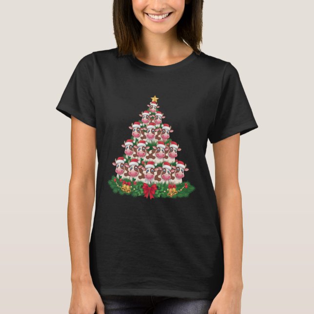 Árvore de Natal da Vaca Camisa Divertida Amante de (Frente)