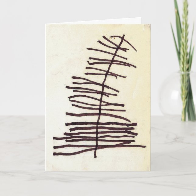 Árvore de Natal de desenho infantil - Cartão de Sa (Frente)