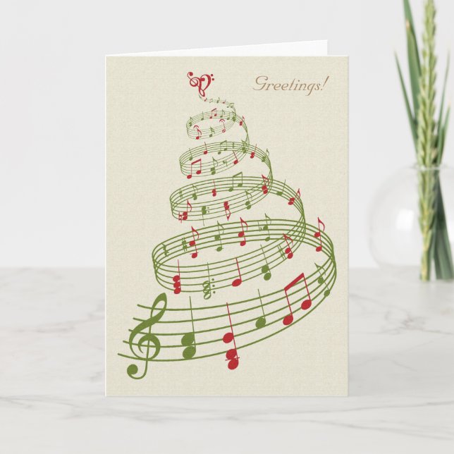Árvore de Natal de Fita de Notas Musicais (Frente)