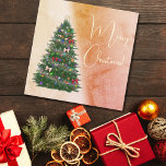 Árvore de natal decorada colorida<br><div class="desc">Uma bela árvore de natal com ornamentos,  fitas,  luzes,  granadas,  cones de pínus. E uma mensagem: Feliz Natal!</div>