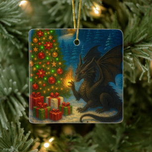 Árvore de Natal do Dragão Enfeite de Cerâmica de N