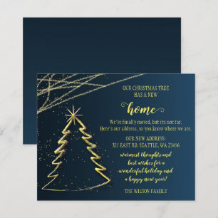 Árvore de Natal Dourada Orçamento Cartão de Mudanç