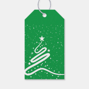 Árvore de Natal e Etiquetas de Presente de Neve