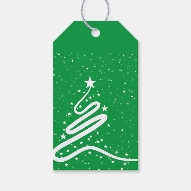 Árvore de Natal e Etiquetas de Presente de Neve (Frente)