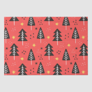 Árvore de Natal e Papel de Tecido Amarelo