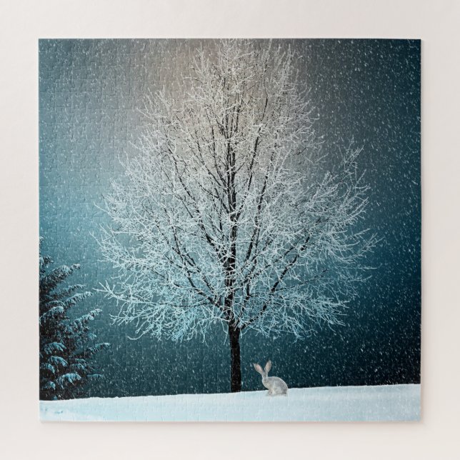 Árvore de Natal e Quebra-cabeça de serra de Neve (Vertical)